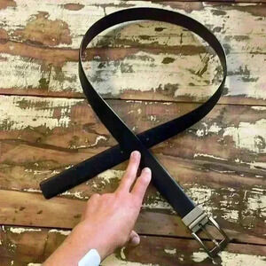 Black brown reversible, dress belt bonded leather size 40